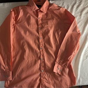 Marc anthony Men's Coral Button-Up Shirt slim fit size large